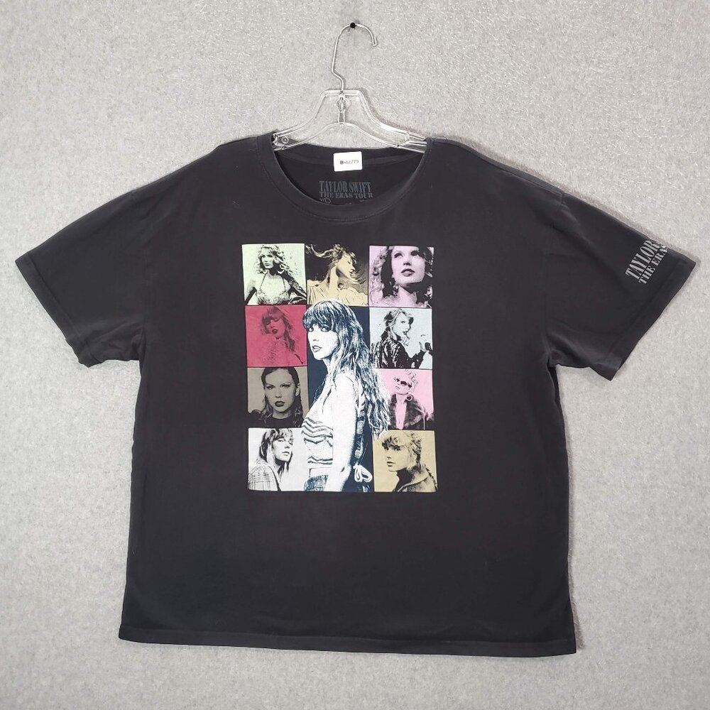 Taylor‎ Swift Women Shirt XL Black The Eras Tour Short Sleeve Boxy Tee